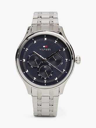 Tommy Hilfiger Reloj de acero inoxidable con esfera azul