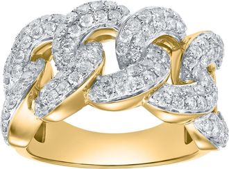 LuvMyJewelry Auralink 2.35 Cts Natural Diamond Cuban Link 14K Gold Ring in 14K Yellow Gold at Nordstrom, Size 7