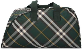 Burberry Large Shield Check-Pattern Zipped Duffle Bag