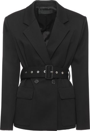 Lanvin Double-Breasted Black Jacket With Peak Lapel And Waist Belt