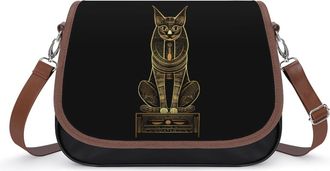 Generic Bastet Egyptian Cat Goddess Small Womens Crossbody Bags Shoulder Handbag with Adjustable Strap for Travel