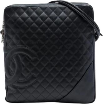 Chanel Pre-owned Cambon Ligne Crossbody Bag - Dames - Vintage Schoudertas - Zwart - ONE Size - Leer - Vintage