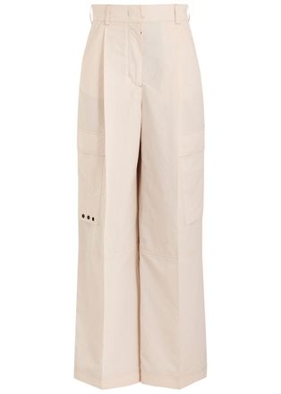 Moncler Shell Cargo Trousers - Ivory - M (UK 12 / M)