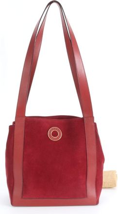 Celine Red Color Leather Handbag Tote Bag (Pre-Owned)