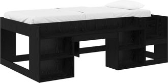 vidaXL Cama Infantil Con Almacenamiento Roble Negro 98.5 X 200 Cm Vidaxl