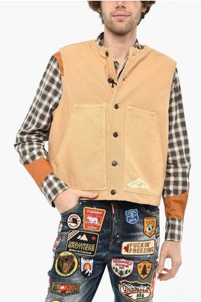 Dsquared2 Giubbotto Senza Maniche con Bottoni Logati taglia 48