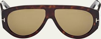Tom Ford Mens Bronson T-Logo Shield Sunglasses