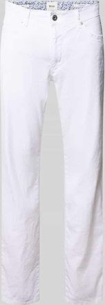 Brax Brax Regular Fit Stoffhose aus Baumwoll-Leinen-Mix Modell CADIZ in Weiss, Gr&ouml;&szlig;e 32/34