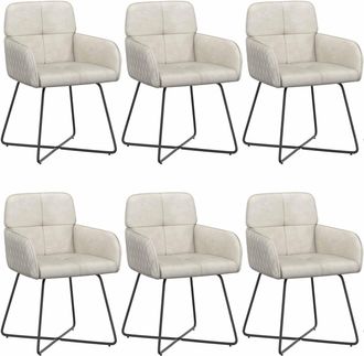 vidaXL Sillas De Comedor 6 Uds. Terciopelo Crema 59 X 56,5 X 86 Cm Vidaxl
