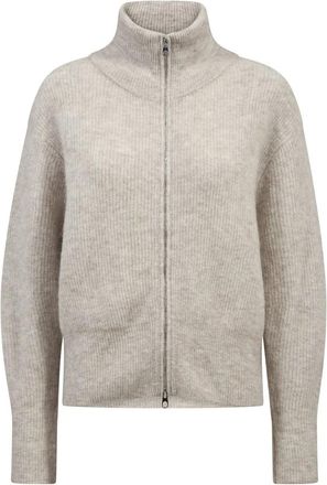 Mos Mosh Thora V-hals Gebreide Vest - Dames - Vesten - Grijs - XL - Wol - Truien & Vesten