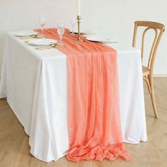 OEM Dos Caminos De Mesa De Gasa, Decoraci&oacute;n De Mesa Para Bodas Bohemias, 75x300cm - Albaricoque