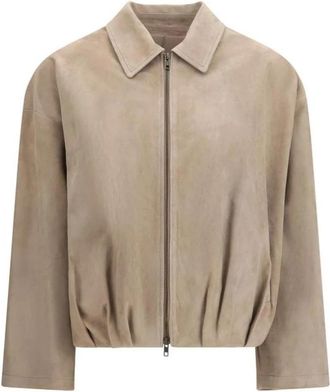 Salvatore Santoro Lamsvachtjas Ovis Aries - Dames - Zomerjassen - Beige - L - Leer - Jassen