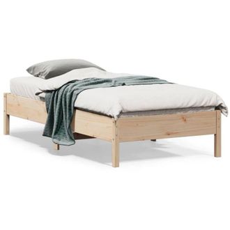 vidaXL Bed Frame without Mattress 75x190 cm Small Single Solid Wood Pine vidaXL
