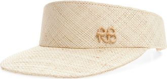 Ruslan Baginskiy Monogram Straw Visor in Natural Straw at Nordstrom