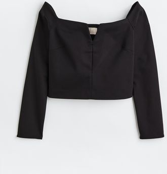 H&M Off-Shoulder-Bluse - Schwarz
