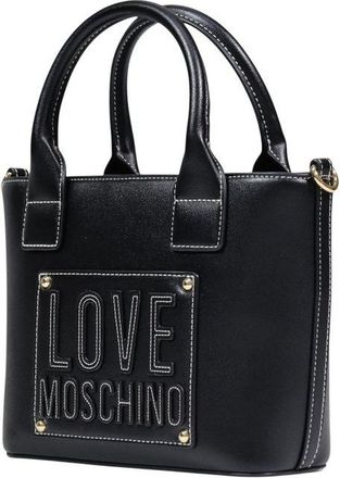 Love Moschino Womens Logo-Embellished Polyurethane Shoulder Bag Black