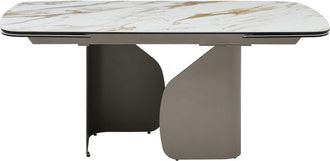VENTE-UNIQUE.COM Mesa de comedor cristal templado blanco