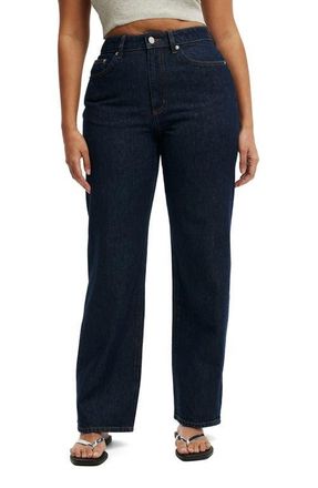 Cotton On Curvy 91 High Waist Straight Leg Jeans in Aries Blue at Nordstrom, Size 8