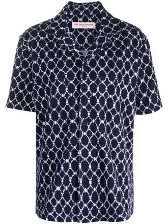 Orlebar Brown Howell Geo short-sleeve shirt - Blue