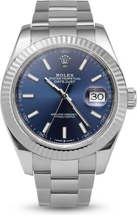 Rolex Pre-owned Rolex Datejust Automatic Chronometer Blue Dial Mens Watch 126334 BLSO