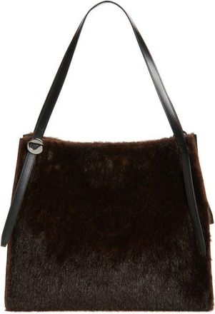 Coperni Belt Faux Fur Tote in Brown Brown at Nordstrom