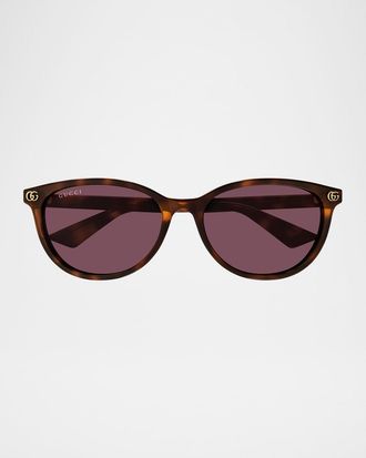 Gucci GG Logo Round Acetate Sunglasses