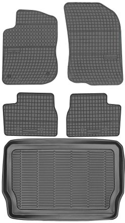 OEM Juego De Alfombrillas De Goma Para Peugeot 208 Hatchback (2012-2019) + Alfombrilla Para El Maletero