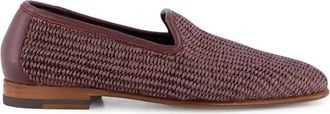 Manolo Blahnik Mocassini in rafia - Rosso