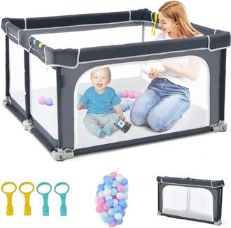 Costway Costway - Parque Infantil Bebe Plegable, Parque De Juegos Para Beb&eacute;, 124x124x70cm, Corralito Bebe Con Dispositivos De Bloqueo Y Ventosas Antideslizant