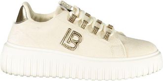 Laura Biagiotti Womens Platform Sneakers Logo Detail - Ivory - Size EU 38