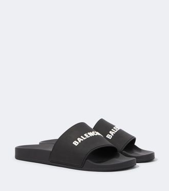 Balenciaga Palas Pool de goma con logo