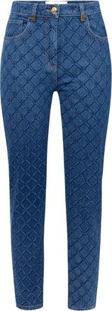Elisabetta Franchi all-over diamond-print jeans - Blue