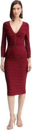 H&eacute;rve L&eacute;ger Athena Jurk - Dames - Feestkleedjes - Rood - XS - Nylon - Kleedjes