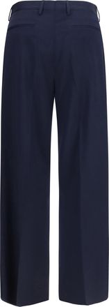 Vivienne Westwood Mens Wide-Leg Rafael Virgin Wool Pants Navy Trousers