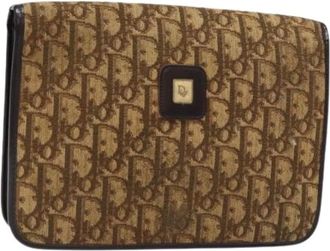 Dior Pre-owned Clutches, female, Brown, Size: ONE SIZE Pre-owned Vintage Trotter Pouch