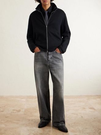 Our Legacy Cropped Cotton-Jersey Zip-Up Sweatshirt