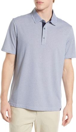 Brax Mens Pico Geometric Print Cotton Blend Polo in White at Nordstrom Rack, Size X-Large