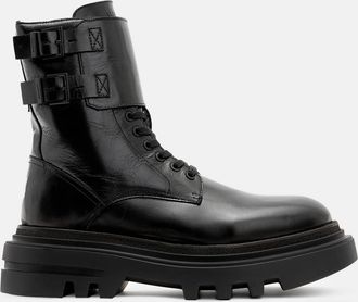 AllSaints Leather Zoe Lace Up Chunky Leather Boots, Size: UK 7/US 10/EU 40