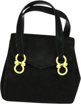 Ferragamo Pre-owned Handbags, female, Black, Size: ONE SIZE Pre-owned Suede Handbag