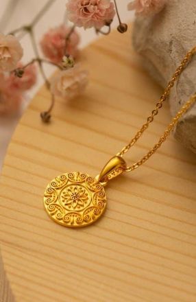 Mantra I Choose Joy mandala necklace in Mini - Gold at Nordstrom
