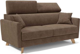 Divani.Store Francy Sof&aacute; Cama Con Reposacabezas Ajustables 200 Cm (mat. 160x197) Marr&oacute;n