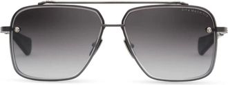 Dita Eyewear Mach-Six Double Bridge Metal Frame Sunglasses with Gradient Lenses
