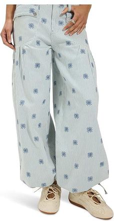 Free People Lotus Embr Railroad Womens Clothing Indigo Railroad : 26 29, Cotton/Denim