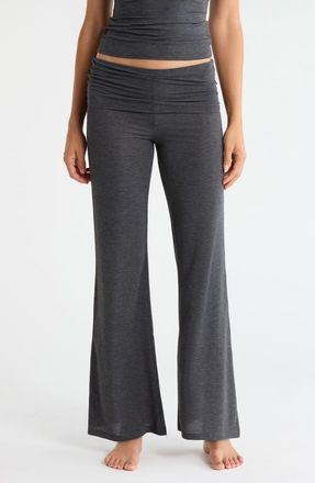 Open Edit Dreamy Rib Pajama Pants in Grey Dark Heather at Nordstrom, Size X-Small