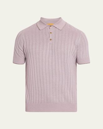 Guest In Residence Mens Rib-Knit Teddy Polo Shirt
