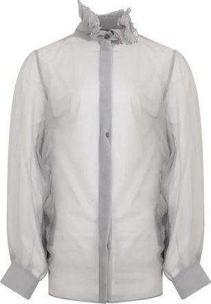 Alberta Ferretti Lichtgrijs shirt- veelzijdig en comfortabel - Dames - Overhemden - Grijs - S - Overhemden