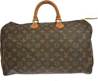 Louis Vuitton Speedy Handbag Monogram Canvas Brown Canvas Handbag (Pre-Owned)