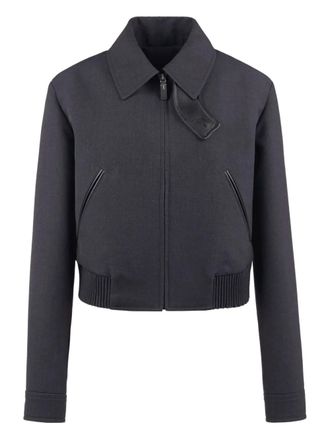 Tod's Bomberjack met leren afwerking - Blauw