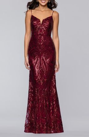 Blondie Nites Sequin Gown in Wine at Nordstrom, Size 15
