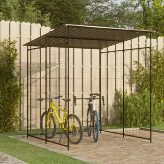 vidaXL Cobertizo Para Bicicletas Acero Negro 190x190x222 Cm Vidaxl